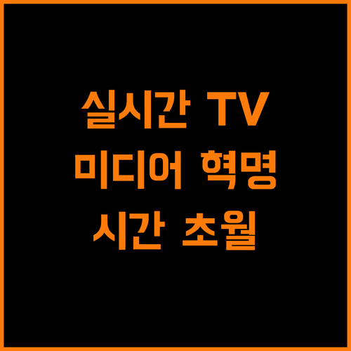 실시간 TV 시청, 시간 공간 초월한 미디어 혁명