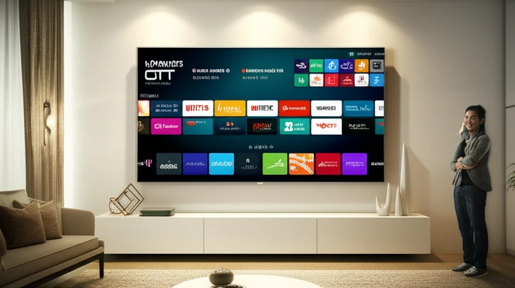 스마트 TV와 OTT로 즐거운 시간을 보내는 가족