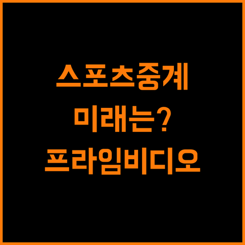 스포츠 중계의 미래? 프라임 비디오가 제시한다!