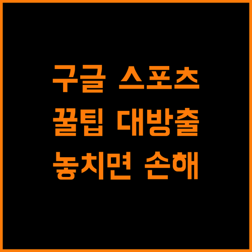 구글플레이 스포츠 중계: 놓치면 후회할 기능들