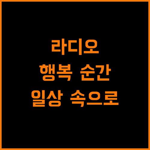 실시간 라디오, 일상에 스며든 특별한 행복의 순간