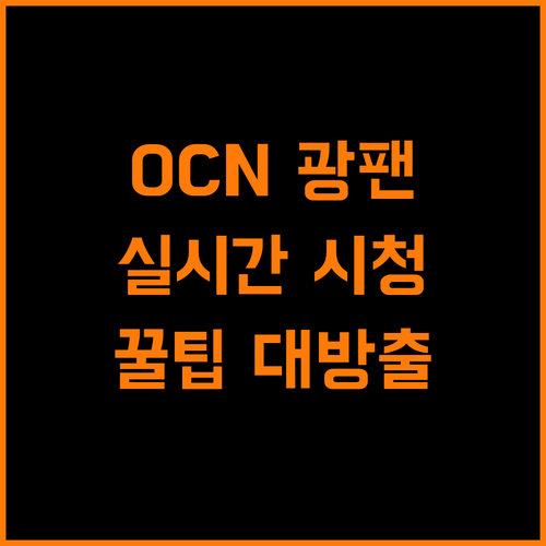 OCN 광팬 주목! 실시간 시청 방법, 이것만 보면 끝