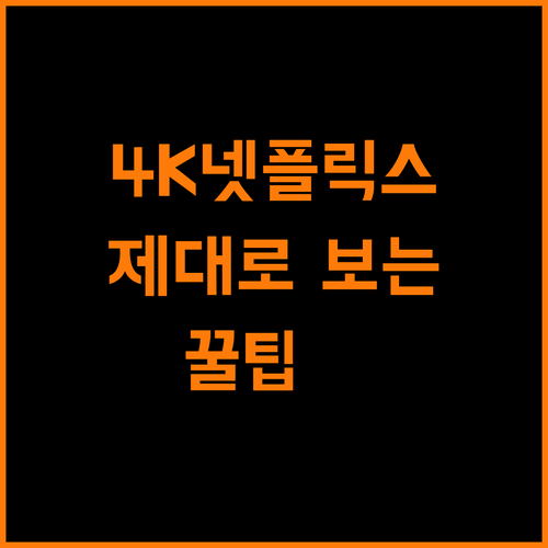 4K 넷플릭스, ✨프리미엄✨ 화질 제대로 즐기는 방법! (ft. 필수 조건)