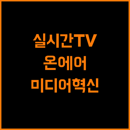 실시간TV 온에어 어디서든 즐기는 미디어 혁신