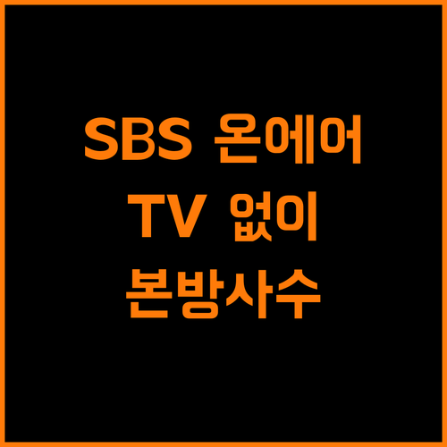 SBS 온에어 하나면 TV 없이도 본방사수 가능!