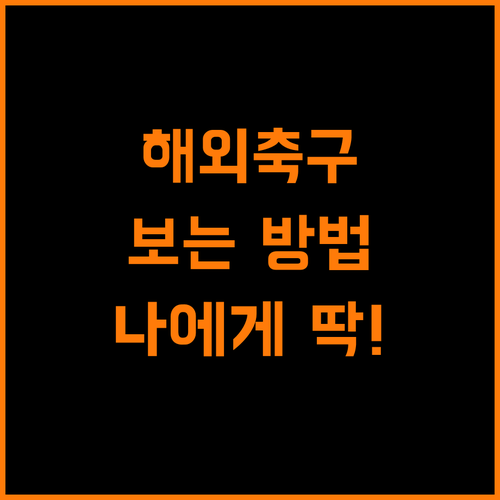 해외축구, TV vs OTT 나에게 맞는 방법은?
