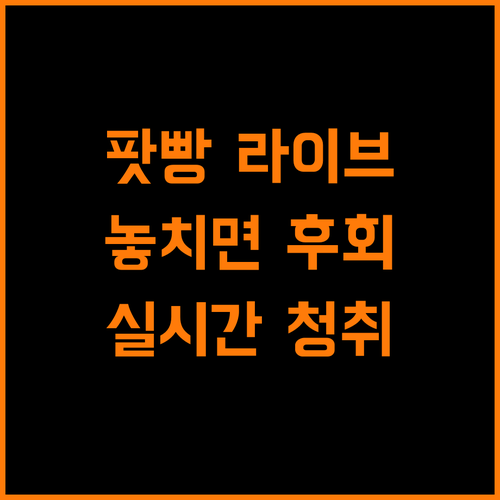 팟빵 라이브 라디오, 놓치면 후회할 실시간 청취 경험