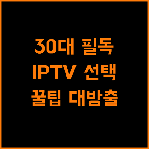 스마트한 30대의 IPTV 셋톱박스 선택 전략